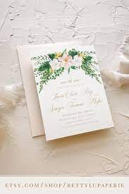 Destination Wedding Invitation Hawaii Wedding Invitations Save The Date Cards Tropical Watercolor Floral Botanical Punta Cana Jamaican Ideas Mexico