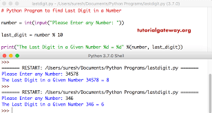 # s is a number else false. Python Program To Find Last Digit In A Number