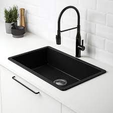 Kilsviken Sink Black Quartz Composite Ikea In 2021 Inset Sink Black Kitchen Sink Sink