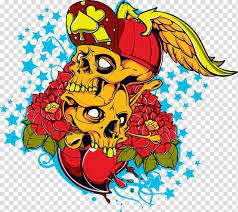 T Shirt Skull Red Flowers Skull Illustration Transparent Background Png Clipart Skull Illustration Red Flowers Transparent Background