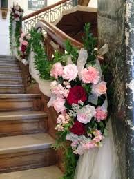 Flower plays a vital role in wedding decoration. 17 Staircase Tulle Ideas Wedding Staircase Staircase Decor Stair Decor