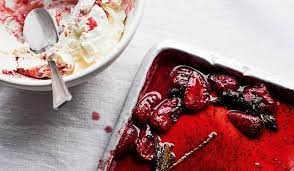 Ottolenghi S Sumac Roasted Strawberries With Yoghurt Cream Recipe Summer Dessert Recipes Roasted Strawberries Desserts