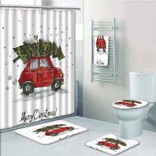 Check out our walmart christmas selection for the very best in unique or custom, handmade pieces from our shops. Prtau Christmas Red Retro Car Xmas Tree Vintage Family Snowy 5 Piece Bathroom Set Shower Curtain Bath Towe Bathroom Sets Bath Rug Bathroom Sets Shower Curtains