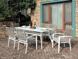 Shop with afterpay on eligible items. Cm Ot2140 7 Pc Rosecliff Heights Kurtz Arisha White Metal Frame Tempered Glass Top Patio Table