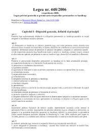 448/2006 privind protecţia şi promovarea drepturilor persoanelor cu handicap. Doc Legea Nr 448 2006 Capitolul I Dispozitii Generale Definitii Si Principii Corneliu Cico Academia Edu