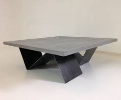 table basse beton cire avec pietement acier brosse mobilier achat tisch mobelideen kaffeetisch