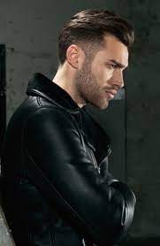 Mens Swept Back Hairstyle Leather Jacket Men Style Leather Jacket Leather Jacket Men
