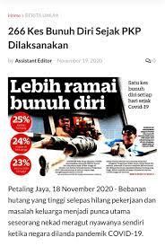 For more information and source, see on this link : Najib Razak Jumlah Kematian Covid Hingga Kini 326 Bunuh Diri Sebab Masalah Kewangan Ketika Pkp 266 Jumlah Dalam Masalah Kewangan Sejak Pkp Facebook