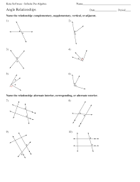 Best Complementary And Supplementary Angles Worksheet Angles Worksheet Math Worksheets Angle Relationships Worksheet