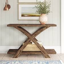 Birchfield 48 Solid Wood Console Table In 2020 Wood Console Table Rustic Console Tables Wood Console