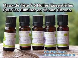 Maux De Tete 5 Huiles Essentielles Pour Les Eliminer En 15 Min Chrono Huiles Essentielles Maux De Tete Et Mal De Tete Remede