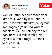 Check spelling or type a new query. Meral Aksener Den Yahudi Cesaret Madalyasi Iftirasi Avlaremoz
