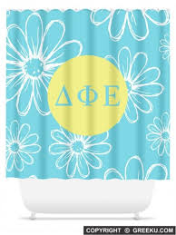 Sorority Daisys Blue Shower Curtain Blue Shower Curtains Curtains Sorority Merchandise