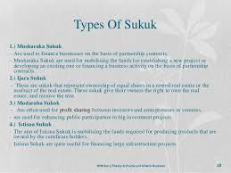 However, each of sukuk types that have been used in this study was defined based on guidelines on the offering of islamic securities 2004 as follows website: Chapter 6 Islamic Financial System