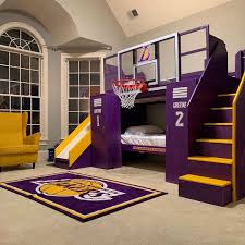 Wishfulwednesday What An Amazing Lakers Bedroom Awesome Bed Playgroun Amazing Area Boy Bedroom Design Basketball Bedroom Decor Bedroom Design