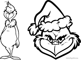 Mr grinch coloring sheets grinch face coloring pages kids. Paunchy Grinch And His Face Coloring Page Coloringall