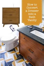 Turning a dresser into a bathroom vanity. Turning A Mid Century Modern Dresser Into A Bathroom Vanity Pretty Handy Girl