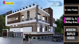 How big is a modern villa in europe? Modern Duplex House Design In India Home Design Exterior Interior 5000 Sq Ft Built Up Area Youtube