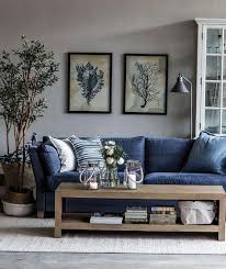 Navy Blue Is One Of The Most Quintessential Colours In Hamptons Inspired Interior Design Th Blue Sofas Living Room Blue Furniture Living Room Blue Sofa Living