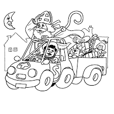 Click here to play kleurplaat auto. Leuk Voor Kids Moderne Sint Met De Auto