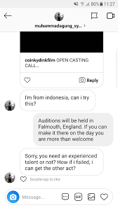 We can't wait to meet you! My Mate S Holding An Open Casting Call And Just Sent Me This Screenshot Of A Response Filmmakers