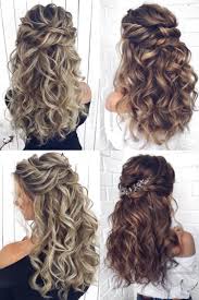 Most women want wedding hairstyles that make the long hair look thicker, with more volume and dimension. 30 Half Up Half Down And Updo Wedding Hairstyles From Mpobedinskaya Roses Rings Wedding Hair Down Wedding Hairstyles For Long Hair Down Hairstyles
