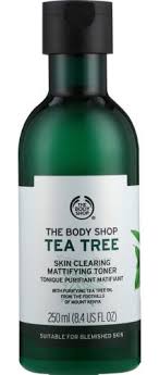 Dampen a piece of cotton pad with tea tree clearing toner and wipe it gently upwards and outwards without dragging your skin. The Body Shop Tea Tree Skin Clearing Mattifying Toner Ingredients Explained
