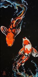 Aesthetic Black And White Koi Fish Wallpaper Peaceful Balance Painting By Marco Antonio Aguilar Koi Art Koi Painting Fish Art