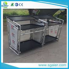 The size of the mixing table is 53 x 30 x 6mm. China Easy Set Up Aluminum Dj Truss Booth Dj Table Dj Desk China Dj Booth And Dj Table Price