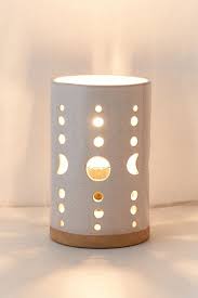 Moon Phase Table Lamp Pottery Candle Holder Pottery Candle Ceramic Lantern