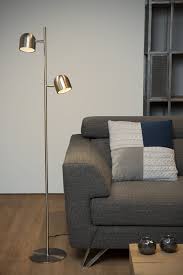 lucide skanska vloerlamp led dimb 2x5w 2700k mat chroom vloerlamp vloerlampen woonkamer led lamp