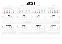 All calendar templates are free, blank, and printable! 2021 Yearly Calendar Template Word 6 Templates Free Printable 2021 Monthly Calendar With Holidays