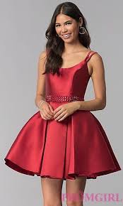 Short Madison James Scoop Neck Pleated Prom Dress Dresses A Line Prom Dresses Simply Dress