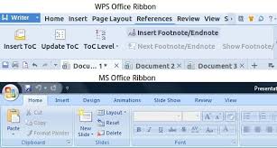 Wps Office References Tabs Writer Ms Office Ribbon Comparison Windows Computer Best Pc Ms Office