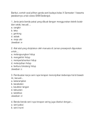 Seni rupa 2 dimensi b. Soal Pg Sbk Pdf