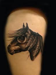 Tattoos side rib tattoos skull tattoos sleeve tattoos star tattoos thigh tattoos tiger tattoos upper back. Horse Thigh Tattoo By Transcend Tattoo