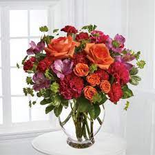 Juicy Orange And Fuchsia Blooms Flower Delivery Send Flowers Online Online Flower Delivery