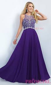 Long Illusion Back Beaded Prom Dress By Blush Purple Prom Dress Beaded Prom Dress Prom Dresses