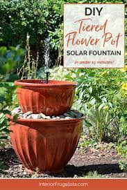 Dia weathered concrete lightweight traditional textured flower diamond pattern birdbath with 20 reviews and the evergreen 34 in. Solar Plant Pot Water Fountain In Under 15 Minutes Interior Frugalista