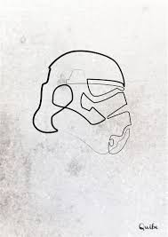 One Line Trooper Art Print By Quibe Numbered Edition From 24 9 Curioos Star Wars Tattoo Star Wars Art Star Wars Wallpaper