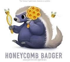 Badger badger badger is a flash animation created by jonti picking in 2003. 2937 Honeycomb Badger Word Play By Cryptid Creations On Deviantart In 2020 Animated Animals Animal Puns Cute Drawings