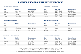 Sizing Charts American Football Equipment Baseball Softball