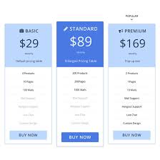 Pricing Table Themify