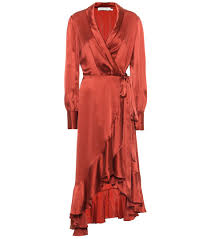 Espionage Silk Wrap Midi Dress