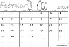 Praktische, vielseitige monatskalender für den kalendermonat februar 2021 mit farblich markierten bundesweiten feiertagen und kalenderwochen. Monatskalender Februar 2019 Pdf Drucken Kostenlos