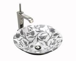 Persia design on conical bell. Botanical Study Design On Conical Bell Vessel Basin Study Design Faucets Direct Sink