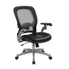 The Light Air Grid Executive Task Chair 3680 Includes Black Top Grain Leather Seat An Adjustable Headrest In 2020 Leather Office Chair Black Office Chair Office Star