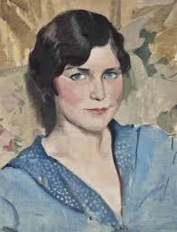 Angela In Blue by Herbert James Gunn oil painting reproduction for sale