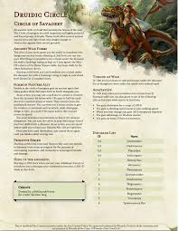 Circle Of Savagery Dinosaur Druid In 5e V1 1 Unearthedarcana Dnd Classes Dnd Dragons Dnd Druid
