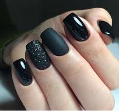 Matte Black Acrylic Nail Ideas 40 Stunning Matte Black Nail Ideas For You To Try Asap Black Acrylic Nail Designs Black Nail Designs Matte Black Nails